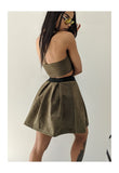 Khaki Bandeau Halter Top