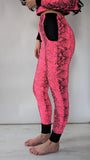 Neon Pink Snake Print Fitted Joggers