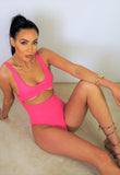 Pink Swimsuit With Cut Out