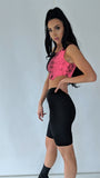 Pink Snake Print Crop Top