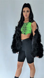 Green Snake Print Crop Top