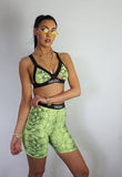 Neon Yellow Snakeskin Shorts