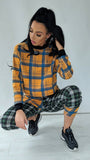 Contrast Check High Waist Jogger