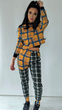 Mustard Check Crop Jumper