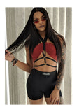 Red Suede Bandeau Halter