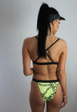 Neon Yellow Chain Print Bikini Bottoms