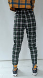 Contrast Check High Waist Jogger