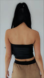 Black Bandeau Crop Top