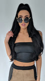 Black Bandeau Crop Top