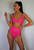 Pink Swimsuit With Cut Out