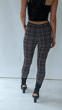 Grey Check Fitted Joggers