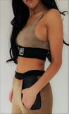 Beige Suede Crop Top