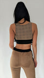 Beige Suede Crop Top