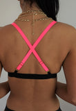 Neon Pink Snakeskin Bikini Top