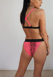 Neon Pink Snakeskin Bikini Bottoms