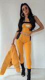 Mustard Pine Stripe Fitted Joggers