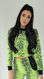 Neon Yellow Snake Skin Crop Jumper