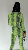 Neon Yellow Snake Skin Fitted Jogger