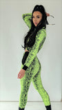Neon Yellow Snake Skin Fitted Jogger