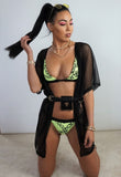 Black Mesh Kimono