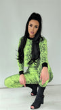 Neon Yellow Snake Skin Crop Jumper