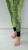 Neon Yellow Snake Skin Fitted Jogger