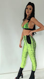 Neon Yellow Snake Skin Fitted Jogger