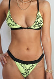 Neon Yellow Chain Print Bikini Bottoms