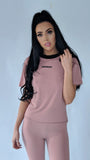 Nude T-shirt with Savage Text