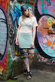 White Mesh Long Tee