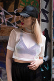 White Mesh Crop