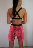 Neon Pink Snakeskin Shorts
