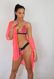 Neon Pink Mesh Kimono