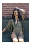 Khaki High Cut Bodysuit