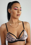 Pink Snakeskin Triangle Bikini Bra