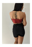 Red Suede Bandeau Halter