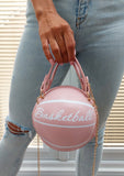Pink Basketball shaped zip up bag